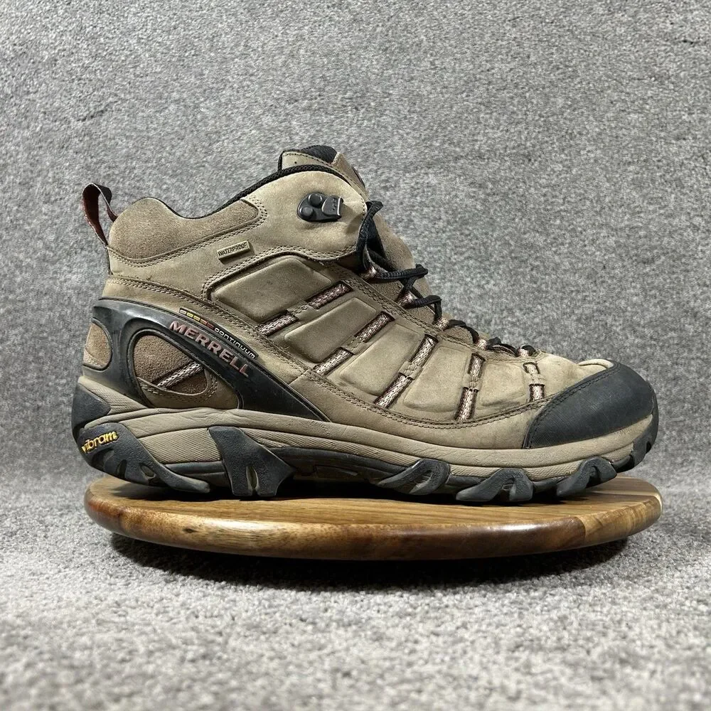 Merrell Outland Mid J86913 Men's Sz 14 Brown Waterproof Trail Hiking Boots Used